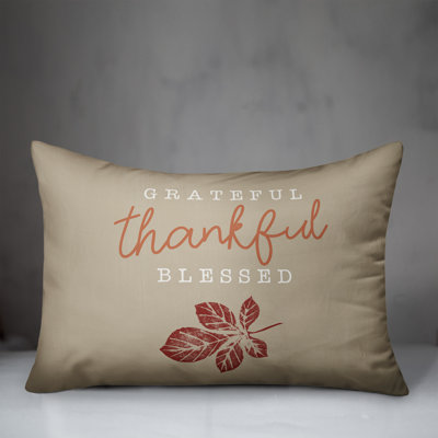  Grateful Thankful Blessed Rectangular Pillow Cover & Insert