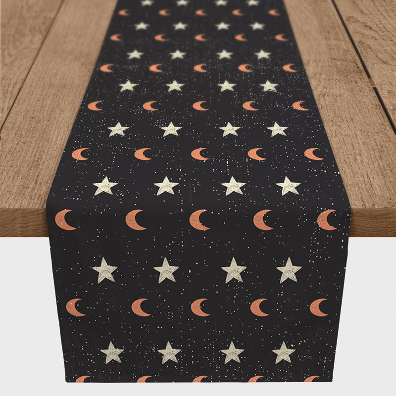 Cailynn Geometric Halloween Table Runner, 72" L x 16" W