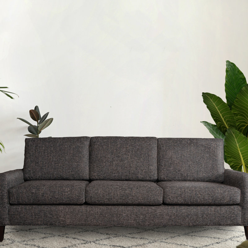 Madison 84" Square Arm Sofa with Reversible Cushions, Antic Mimosa Performance Twill