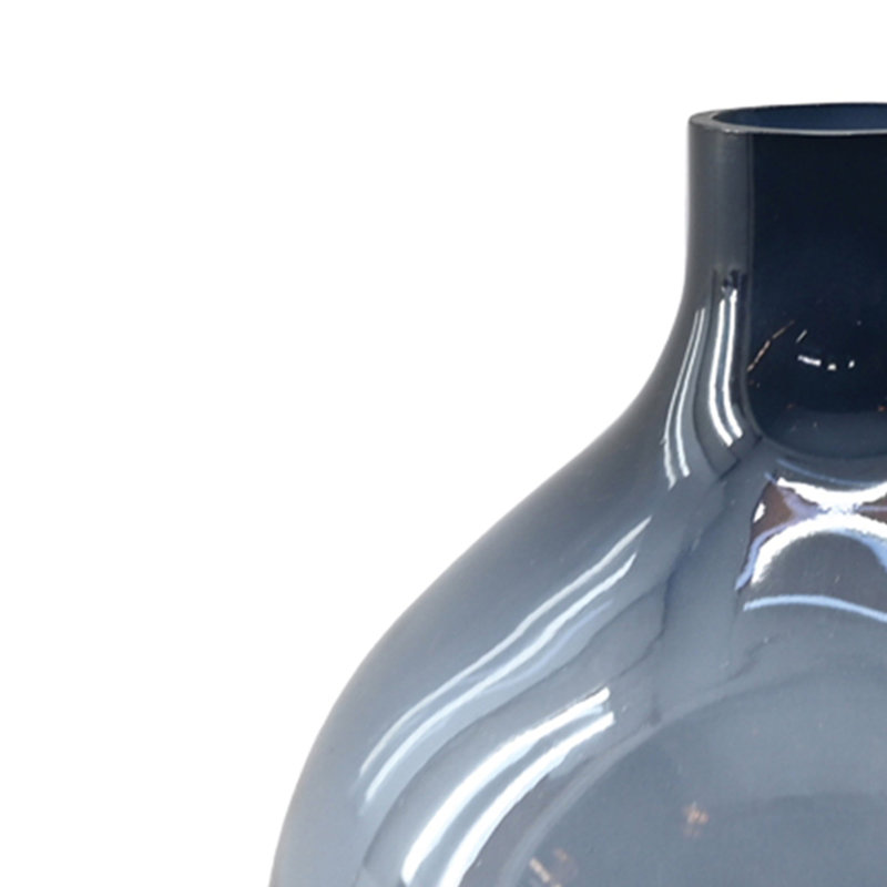 Tergel Tapered 7.5" Handblown Glass Vase, Blue