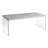 Hulo Coffee Table, Clear Glass Side Panels, 44 Inch Gray Wood Top-111861385