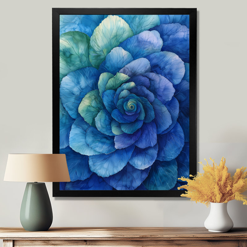 Beverly - Floral Canvas Art Print, Reproduction encadrée d'une seule photo, 44" H x 34" W, Black
