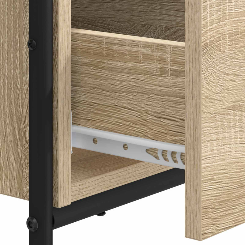 Steel Writing Desk, 75 cm H x 100 cm W x 50 cm D, Sonoma Oak/Black