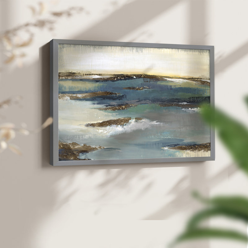 Bord de mer - Imprimé encadré - Restickable, H 16 po x l 20 po, Gris