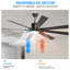 Ventilateur de plafond à DEL 72 po en noyer avec 8 pales en bois, télécommande, température de couleur réglable pour le salon, la chambre à coucher ou la salle à manger