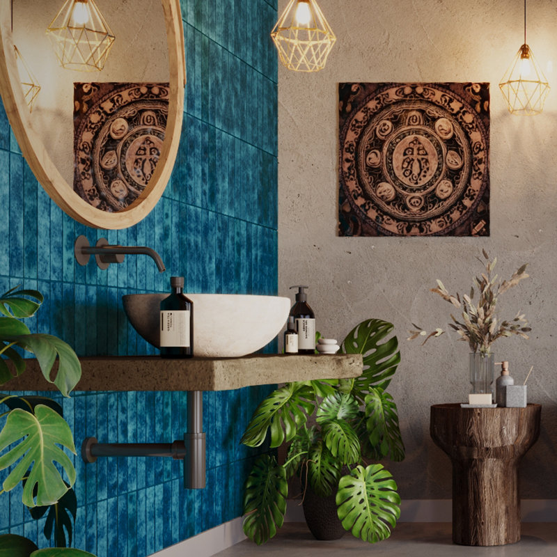 Menorca 2-1/2 In. X 12-7/8 In. Ceramic Wall Tile, Blue