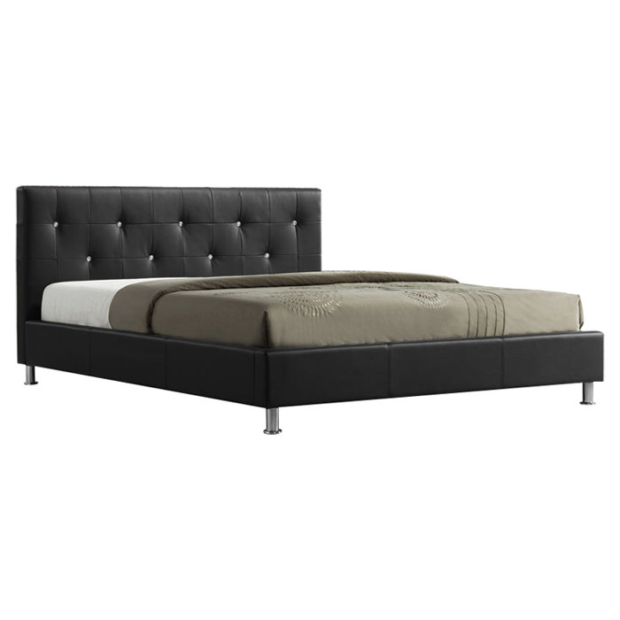 Upholstered Bed, Double (4'6), Matt Black