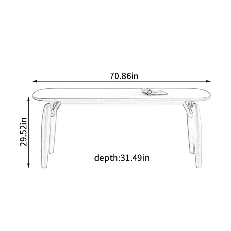 Schrager, H 29,52 po x L 70,86 po x l 31,49 po