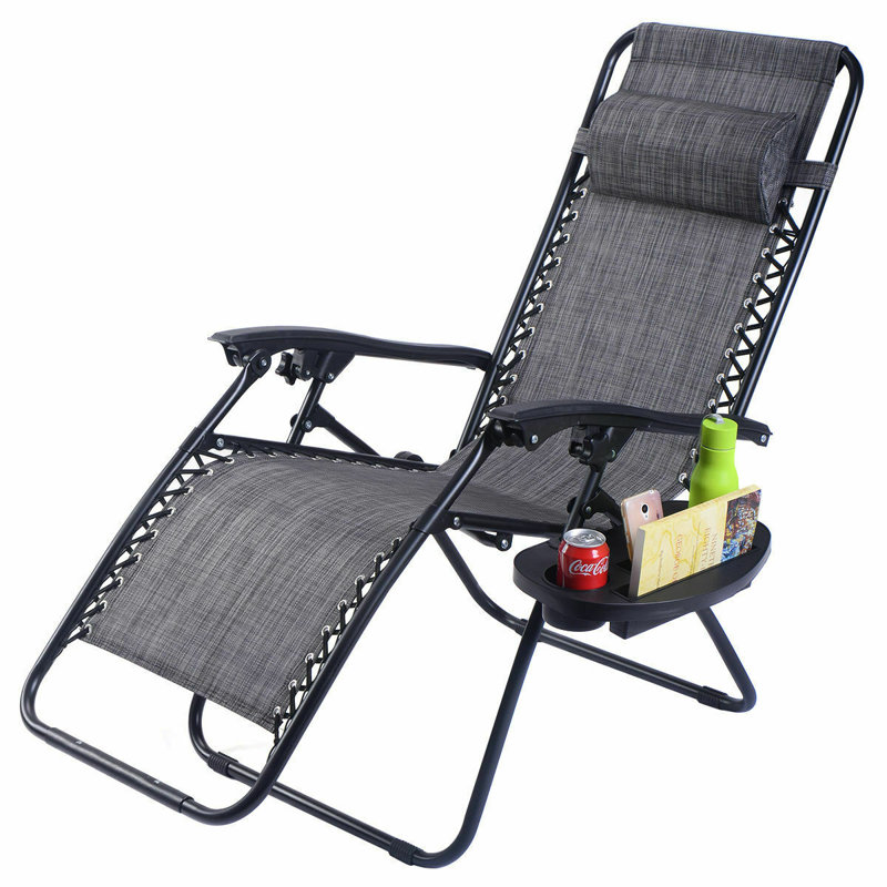 Brenden Metal Outdoor Lounge Chair, Grey