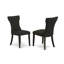 Ensemble de salle à manger 7 pièces composé d'une table de salle à manger rectangulaire avec feuille papillon et 6 chaises rembourrées en tissu de lin noir, noir-686153950-686153951-686153948