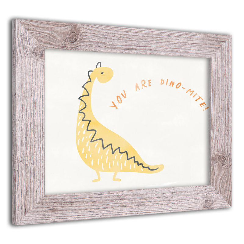 "It's Dino Mite", art encadré, H 14 po x l 11 po x P 0,75 po, Cadre blanc