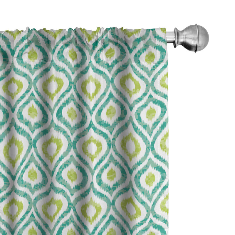 Rideaux 4 panneaux East Urban Home Ikat, L 56 po x L 84 po
