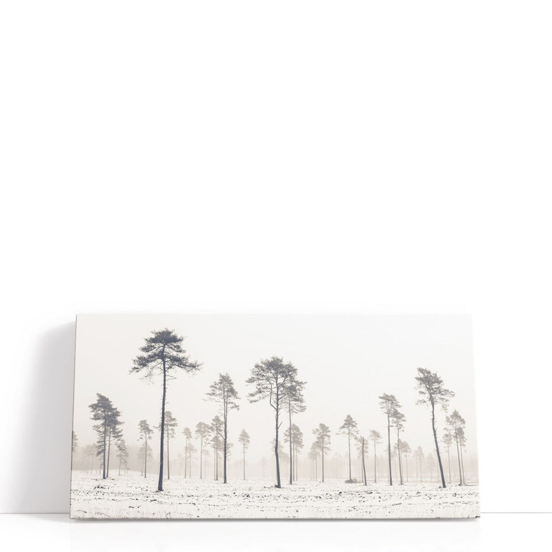 «Snowy Forest in Winter», reproduction d'art sur toile, H 12 po x l 24 po