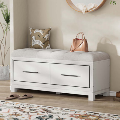 Banc à chaussures avec coussin amovible et rangement dissimulé pour le vestibule, le salon et les couloirs, durable et élégant