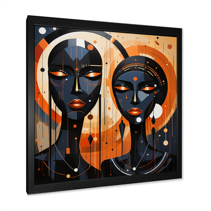 «African Soulful I» sur toile, Cadre simple noir, H 30 po x l 30 po x P 1 po
