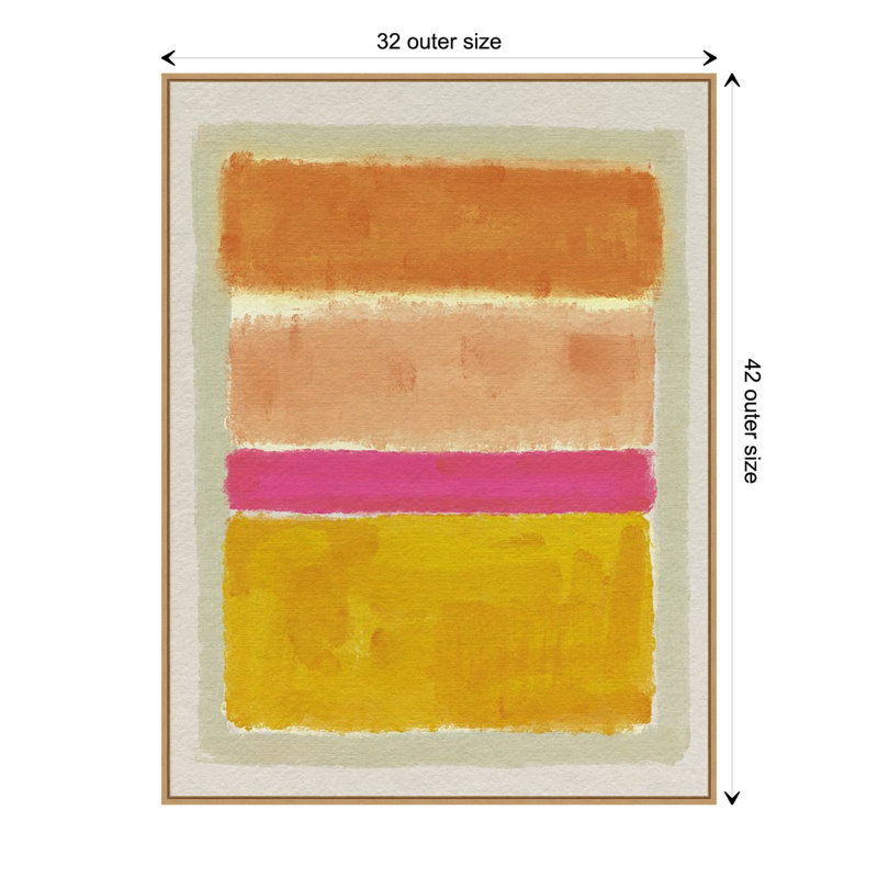 Large Multicolor Abstract Canvas Art Print with Polystyrene Frame