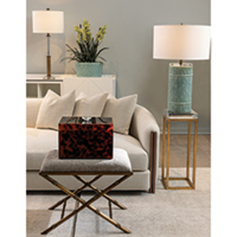 Lauderdale Nickle Benedict Taupe Bench, Polished Nickel
