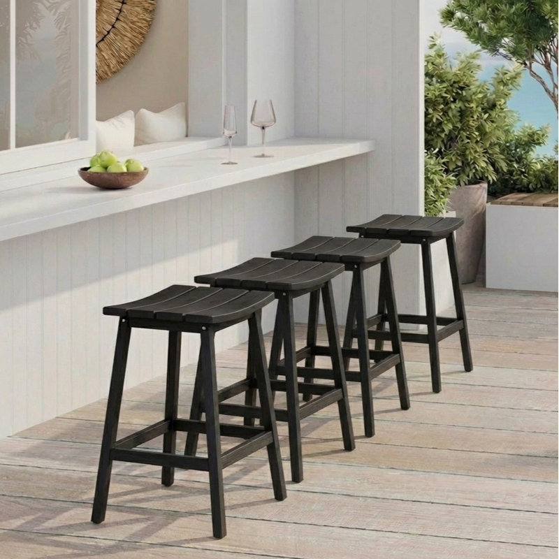Tabouret de comptoir de cuisine Backless, Noir, 24"