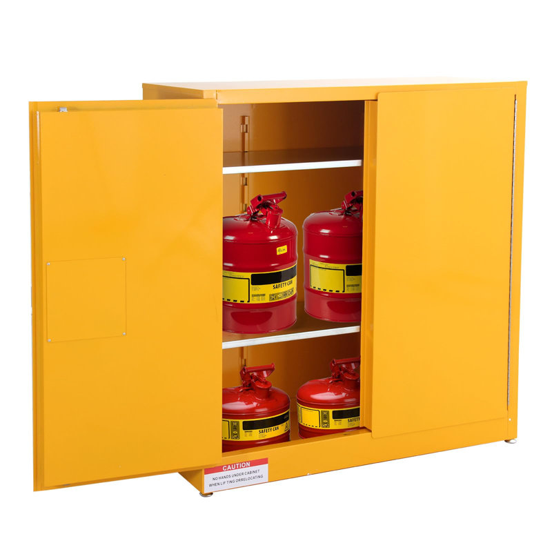 Safety Steel Metal Storage Cabinet Flammable Liquid Storage Cabinet, 1 Shelf, 2 Manual Closing Doors