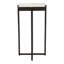 Modern Square Marble Top Forged Metal Drink Table for Living Room - Slim Pedestal Accent End Table for Decorative Display, Entryway, and Seating Areas