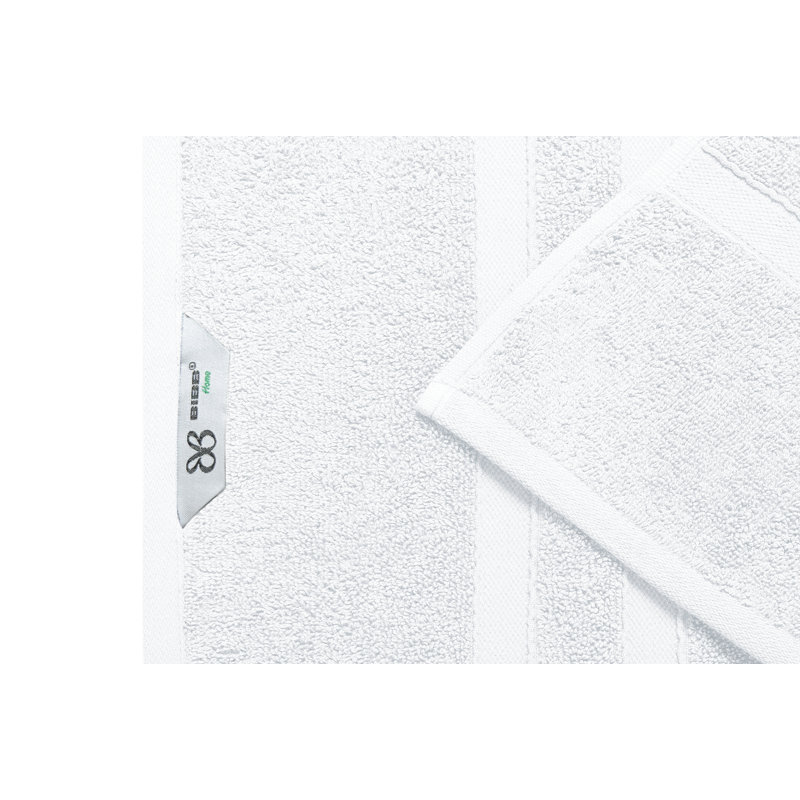 Ensemble de serviettes en coton égyptien 18 pièces Bibb Home Zero Twist (9 couleurs disponibles), Blanc