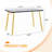 Rectangular Dining Table with Double-Layer Tempered Glass and Gold Metal Legs (47.3", Seats 4-6)-1226318837