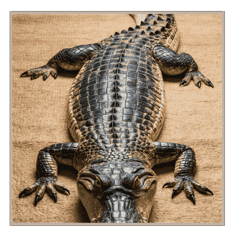  Tapis lavable crocodile du Nil, Rond 7 pi