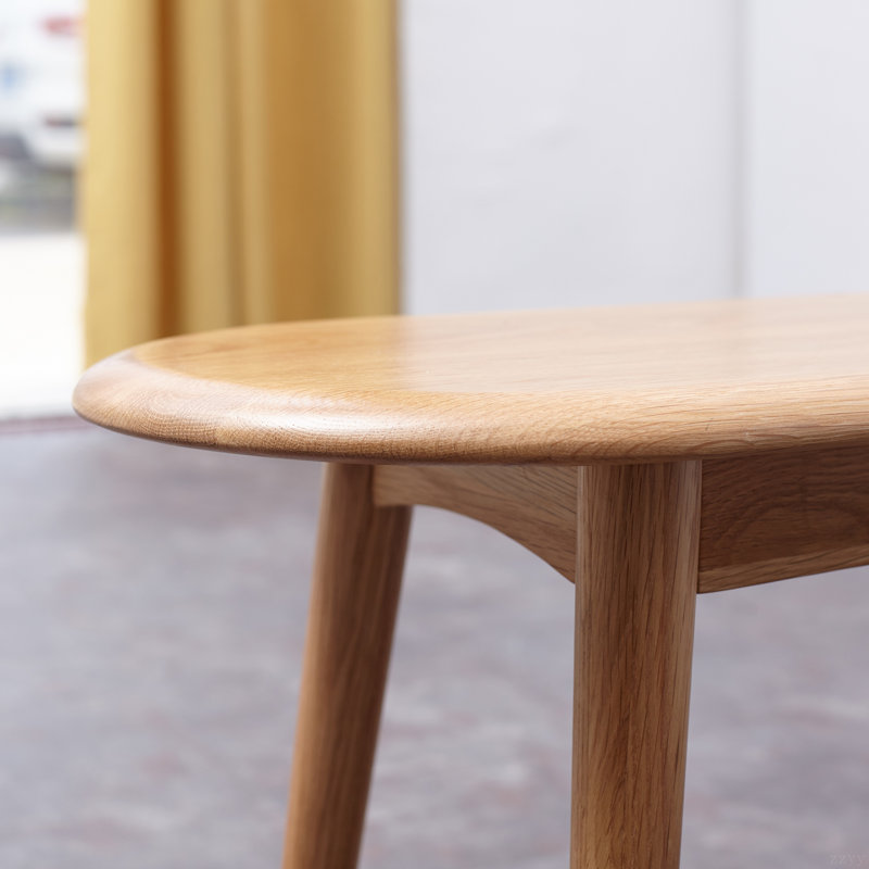 Natural Oak Kitchen Bench - , With A Broad Seating Surface Dining Made Of Solid Half-round, Accommodates Family Members