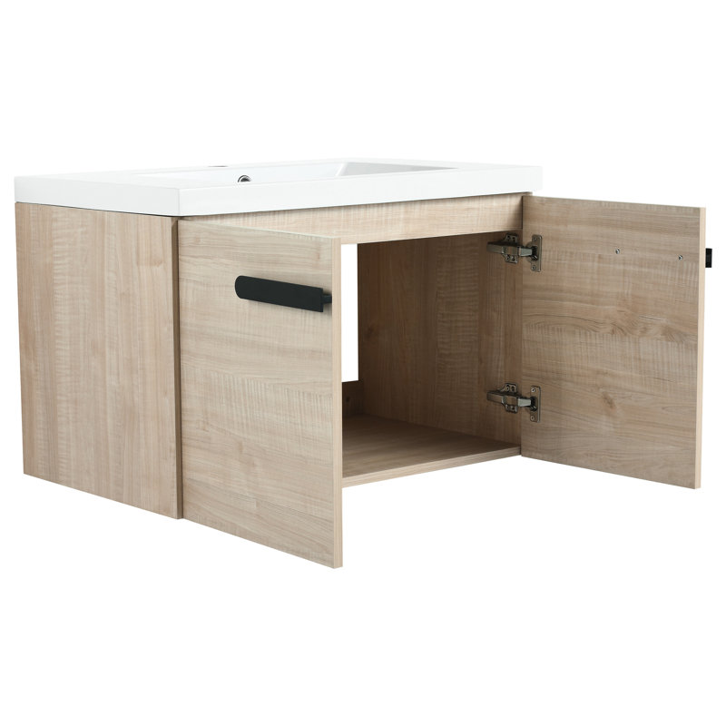 Armoire de salle de bain avec lavabo 30 po - Contreplaqué en chêne à fermeture en douceur pour petite baignoire