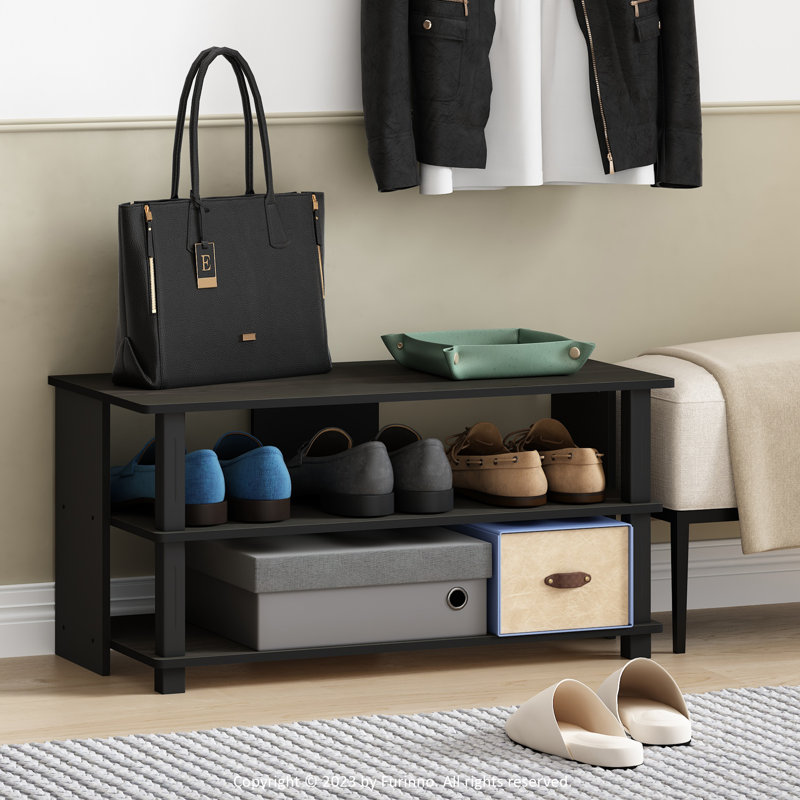 Amanah Unfinished TV Stand for TVs up to 32", Espresso/Black