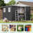 Metal Anti-Corrosion Utility Tool House With Lockable Door, Garden Shed 10Ftx8ft Apex Roof Grey With Windows And Aluminum Alloy Frame-121499250-121499251
