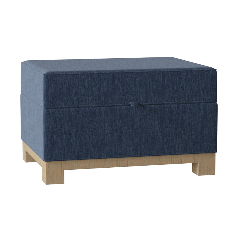 Repose-pieds rectangulaire avec rangement Brandes, Denim Key, Acajou