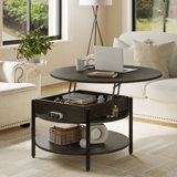 Table basse à plateau relevable en bois avec rangement Wynny