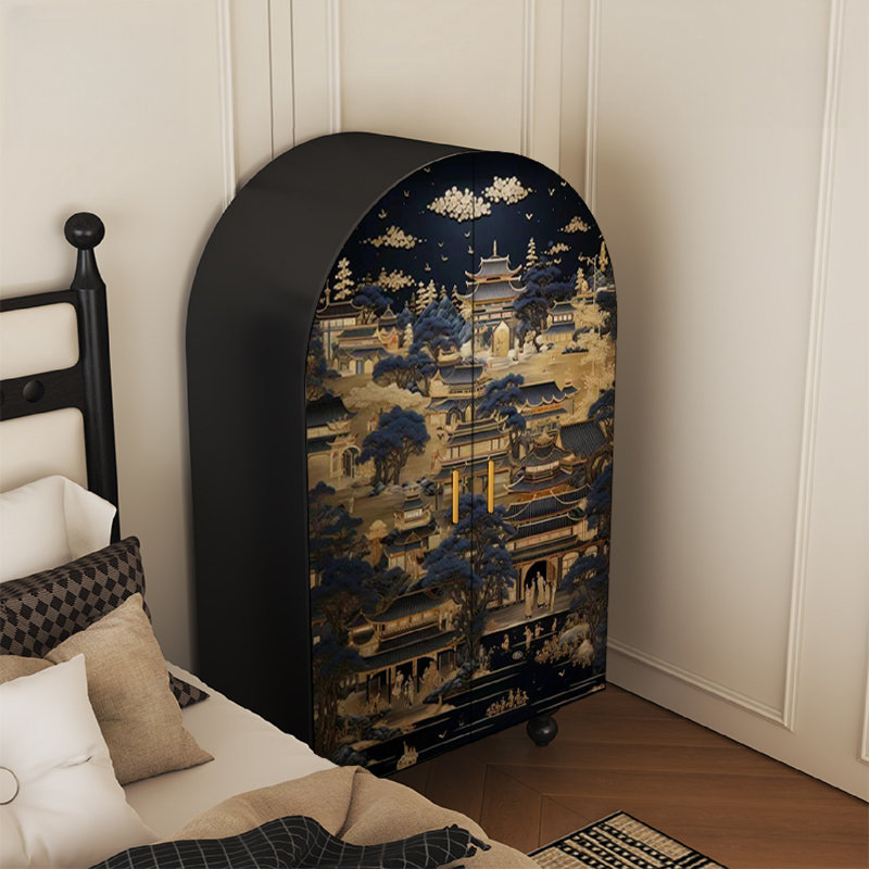 Armoire arquée avec tablettes et portes