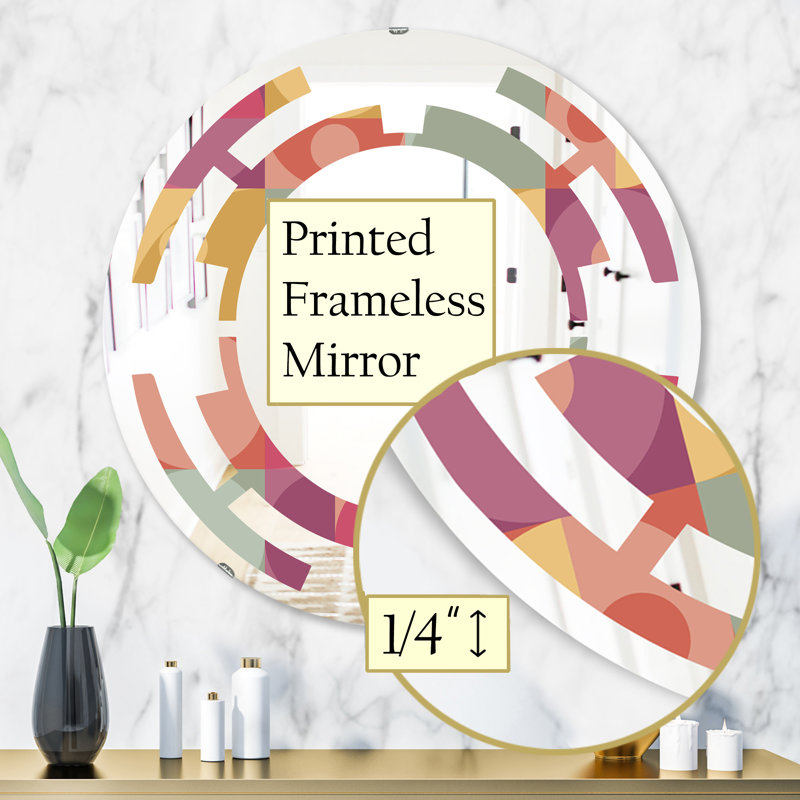 Miroir mural sans cadre Space Geometric Minimal I, 23,6 po x 23,6 po