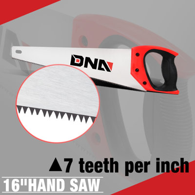 Steel Hand Saw, 12 inches Heavy-Duty Wood Cutting Saw w/Induction Hardened Teeth , Red