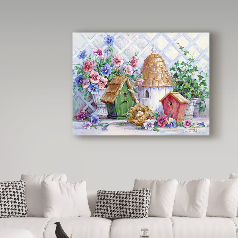 « jardin nesting », reproduction de peinture à l’acrylique sur toile tendue, H 14 po x l 19 po x P 2 po