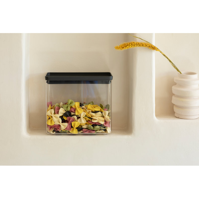 Brabantia Tasty+ Stackable Canister, 3.5 Liter, Dark Gray