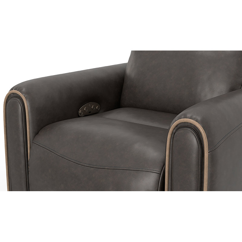 Fauteuil inclinable électrique Nahele, Similicuir brun