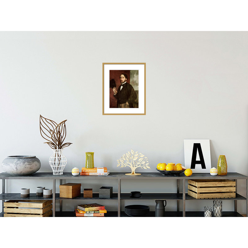 Autoportrait par Edgar Degas - Impression sur toile, H 21,48 po x l 17,75 po