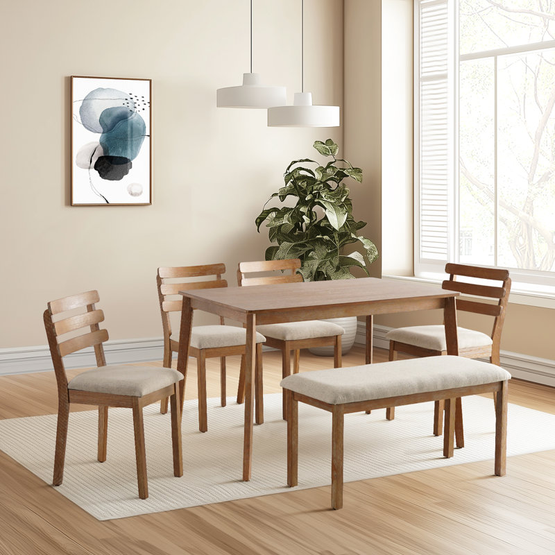 Dejhana 6 - Piece Solid Wood Dining Set