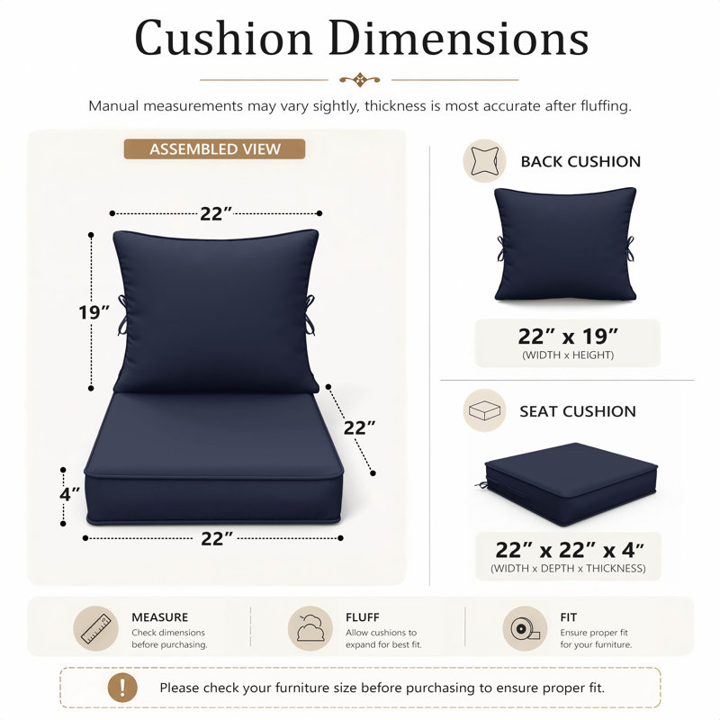 Coussins de chaise d'extérieur et coussins de siège et de dossier Brax 22X22X4 Braun Outdoor, ensemble de 4 coussins, 4