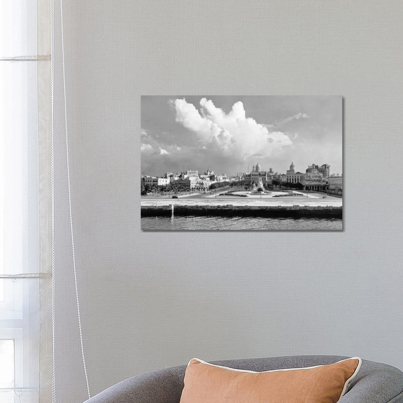 1930S-1940S Skyline View From The Bay Of Havana Cuba - Wrapped Canvas Print, 66.04 cm H x 45.72 cm W x 3.175 cm D