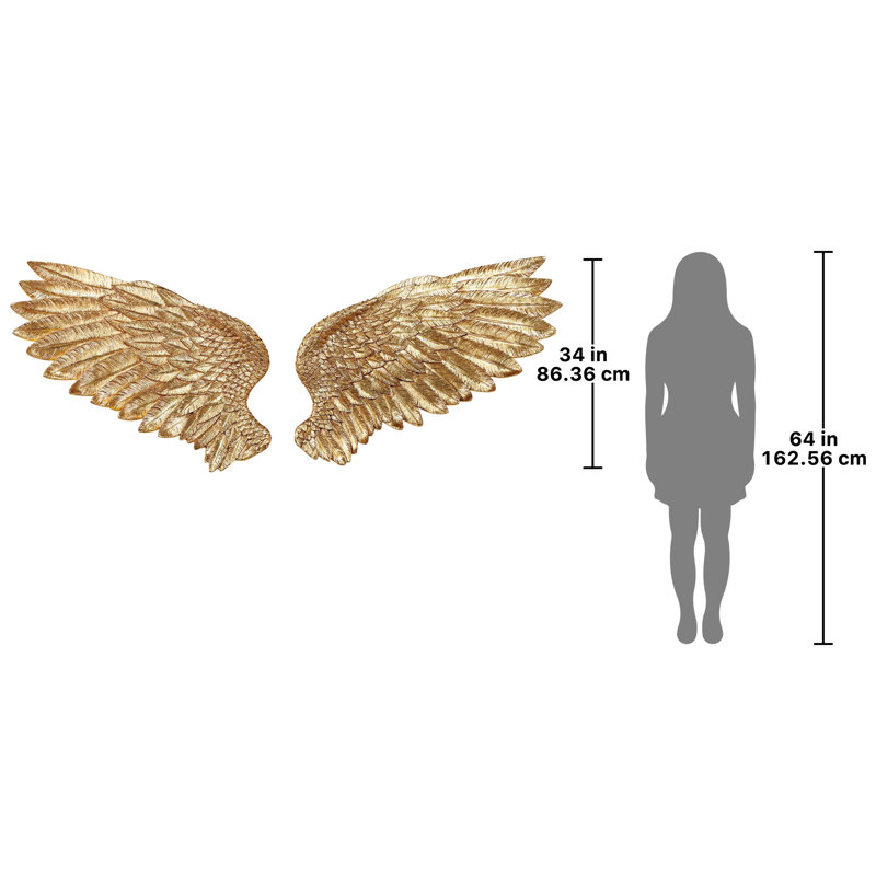 2 Piece Angel Wings Wall Sculpture Set