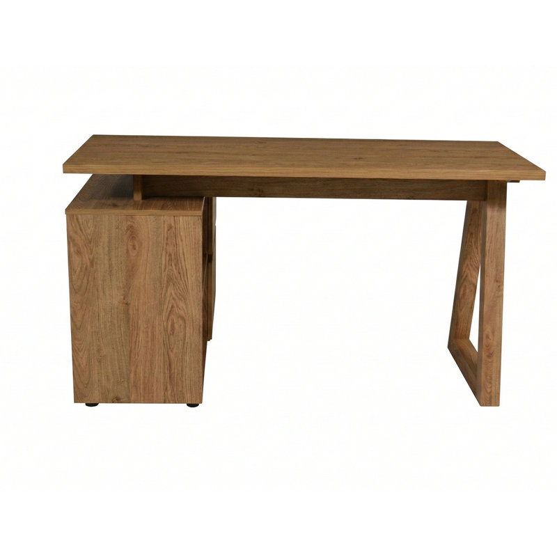 Bureau d'écriture en L avec armoire de rangement 55,12 "Club , Chêne Montana