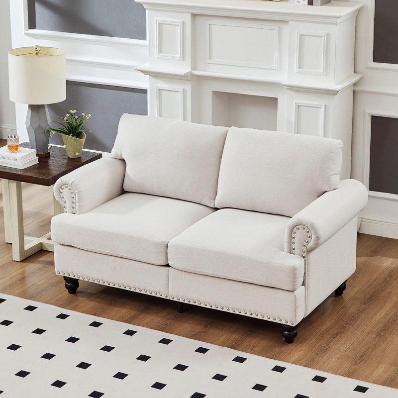 Causeuse de salon, canapé rembourré pour la maison, Beige