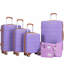 Ensemble de bagage 6 pièces, valise rigide de voyage en ABS avec serrure TSA, mauve clair