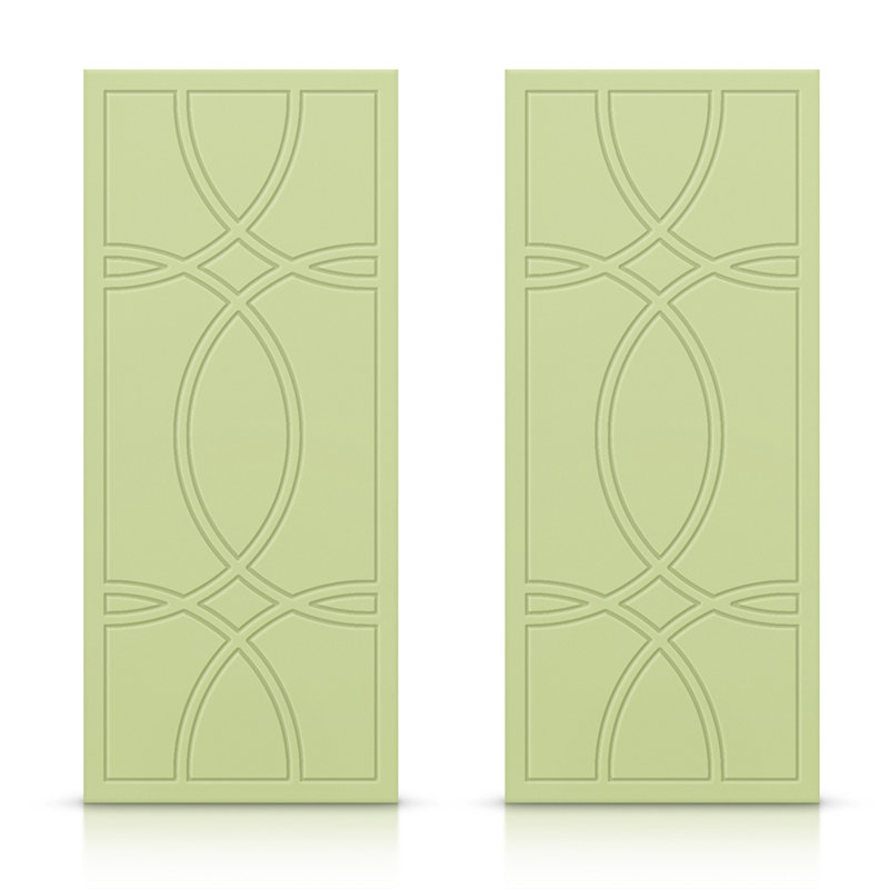 Portes de placard coulissantes à panneaux, Vert sauge, 84 po x 80 po