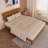 Solid Wood Platform Bed Frame , Queen Bed Frame With Headboard Included, Mid Century Modern Bed, Caramel-451595204-451595211