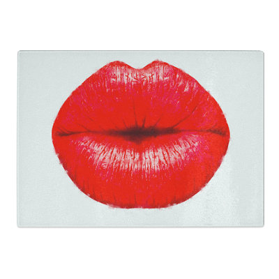 Lips Kiss Painting Chopping Board